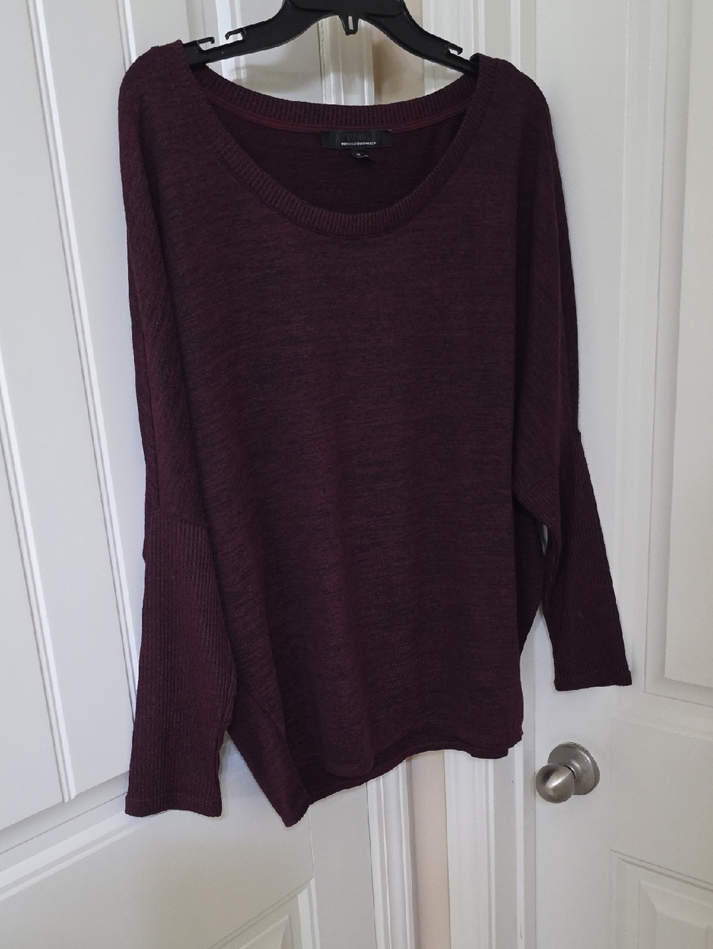 White House Black Market Plum Marled Crewneck Sweater